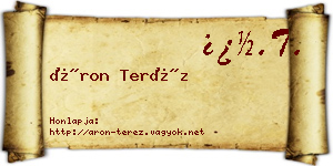 Áron Teréz névjegykártya